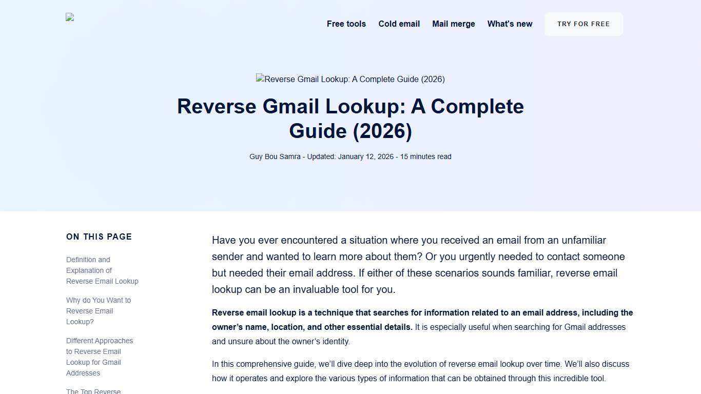 Reverse Gmail Lookup: A Complete Guide (2026)