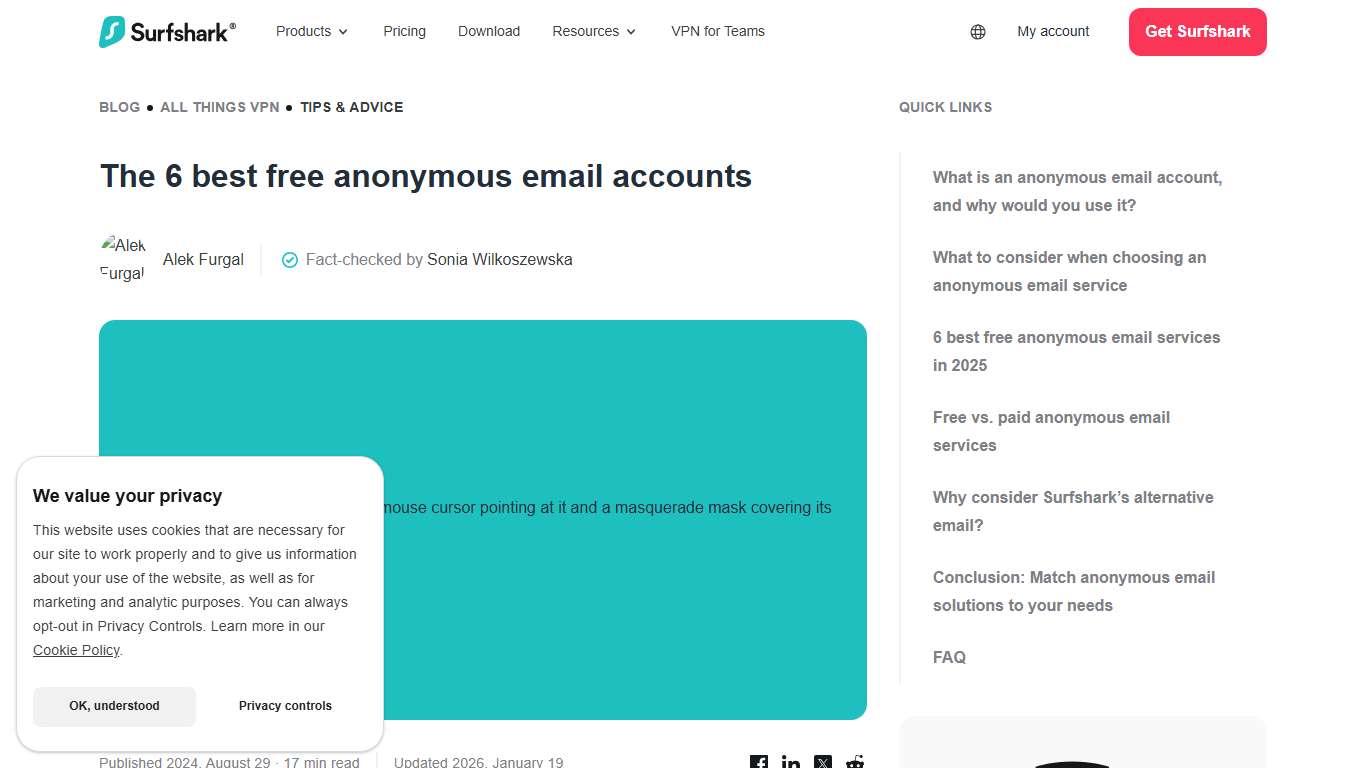 6 best free anonymous email accounts in 2026 - Surfshark